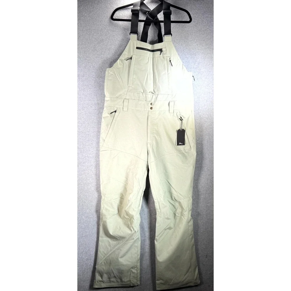 Imperial Motion Ski Bib‎ Men's Large Sage Waterproof Adjustable Zipped Pockets
